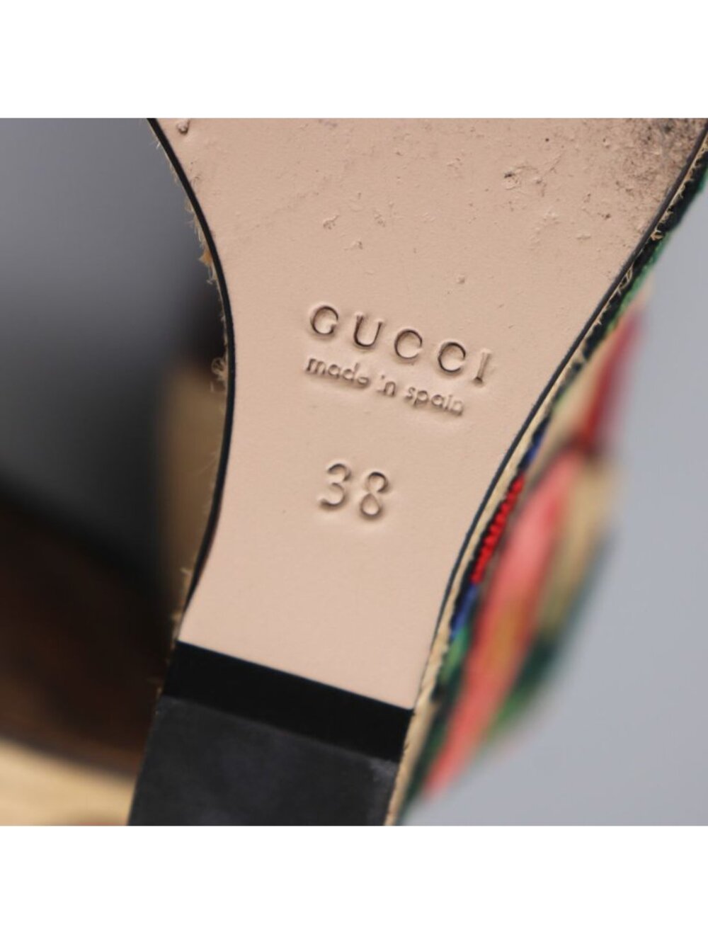Gucci Ophelia Hibiscus Red Suede Floral Crewel Wedge Platform Espadrille 38 Box - Picture 9 of 16